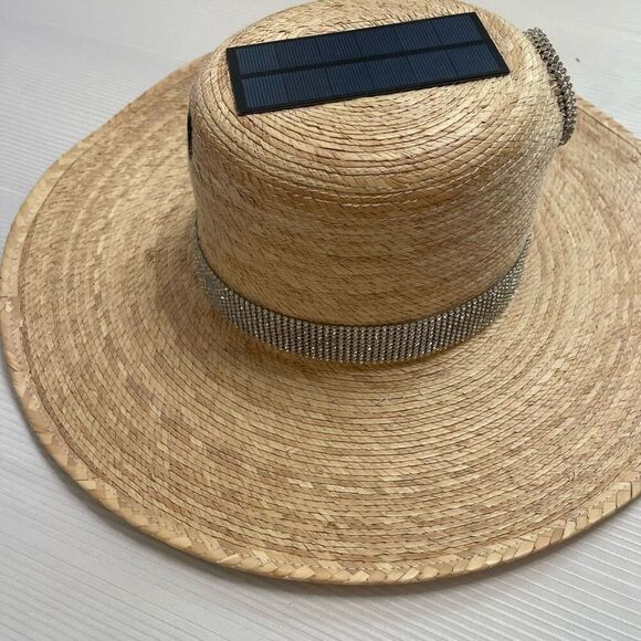 Kool Breeze Solar Fan Straw Cooling Cowboy Hat - Picture 6 of 8